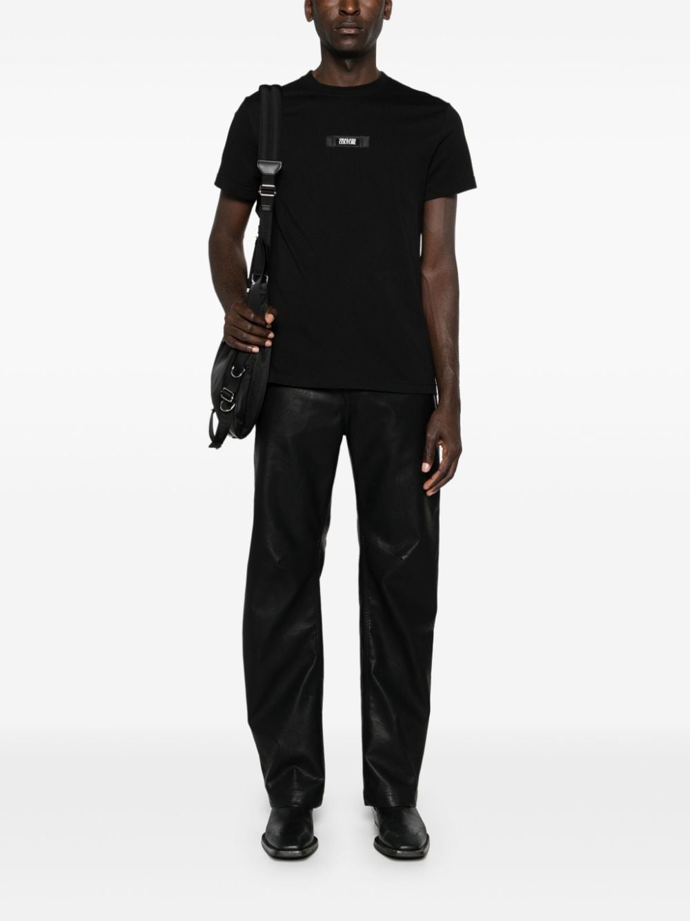 Versace Jeans Couture T-shirt met logopatch - Zwart