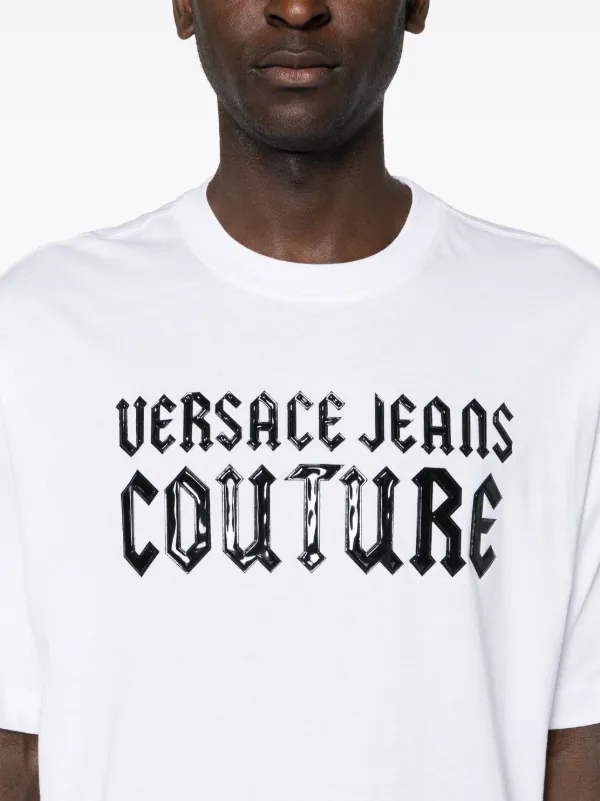 Versace Jeans Couture Playera Con Logo En Relieve Blanco FARFETCH AR