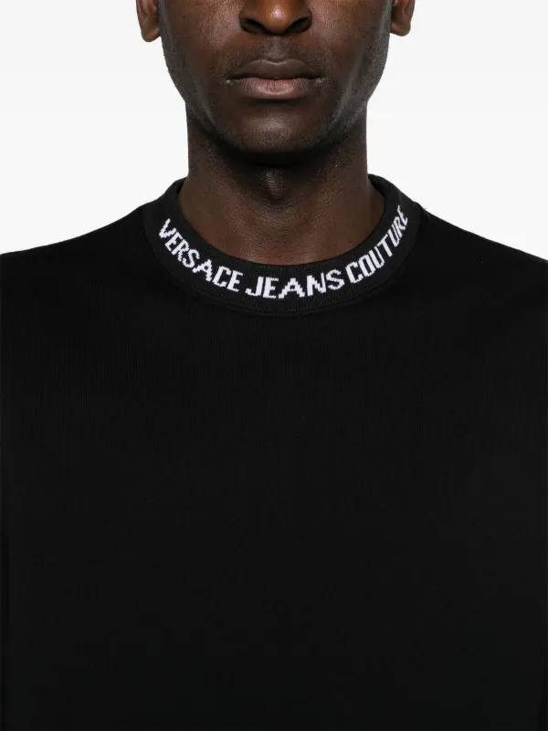 Versace Jeans Couture logo-trim Cotton Sweatshirt | Black