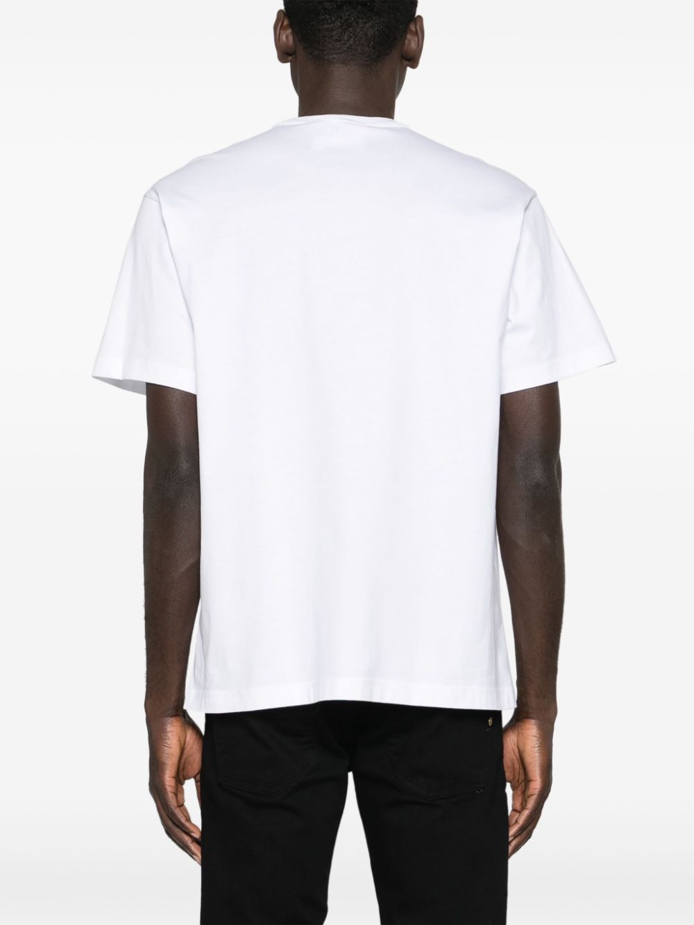 Shop Versace Jeans Couture Logo-print Cotton T-shirt In White