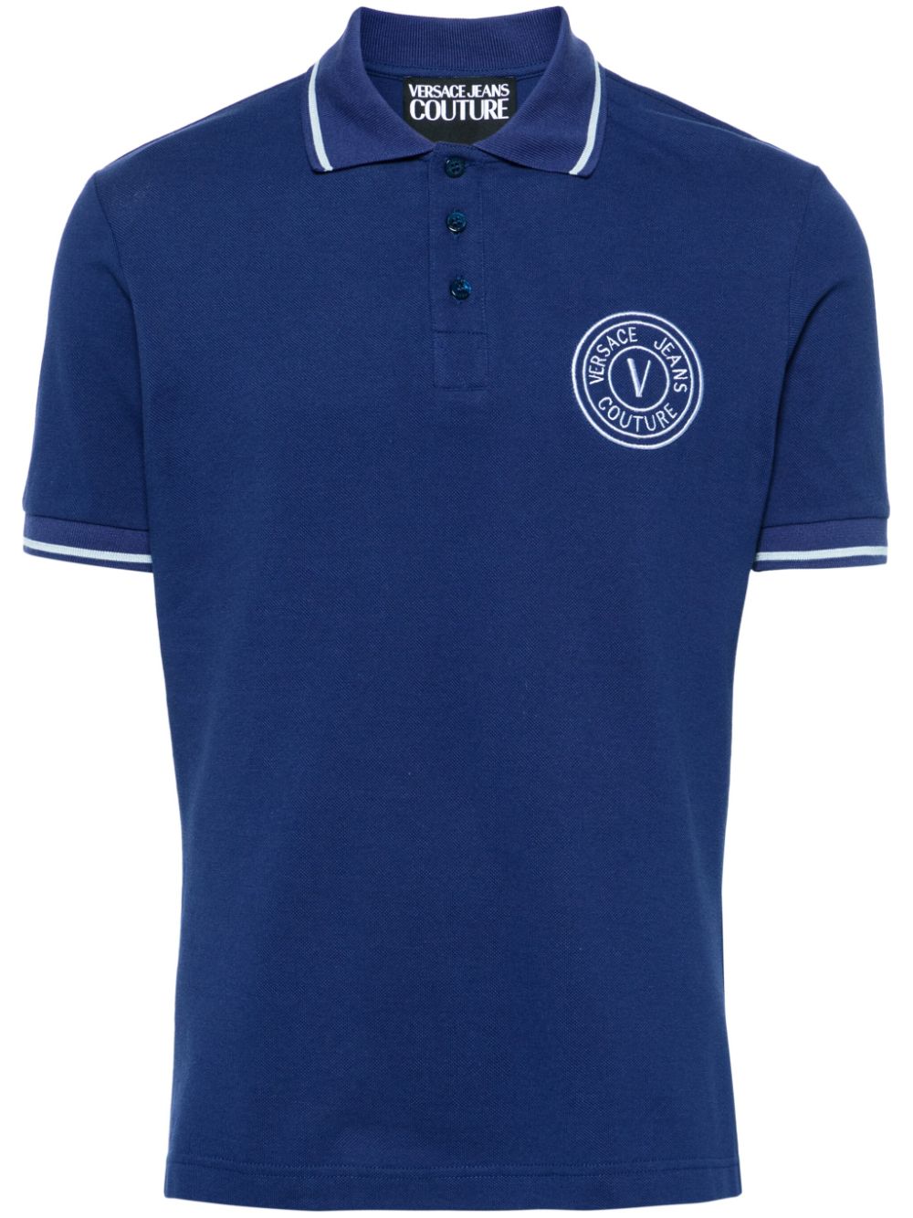 Versace Jeans Couture Polo con ricamo - Blu