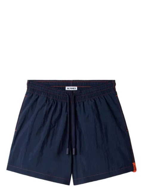 Sunnei shorts de playa con costuras en contraste