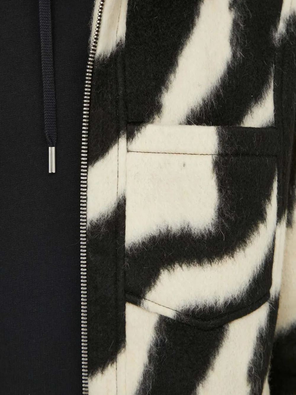 Iro Khleef Zebra-print Zip-up Shirt Jacket In Black