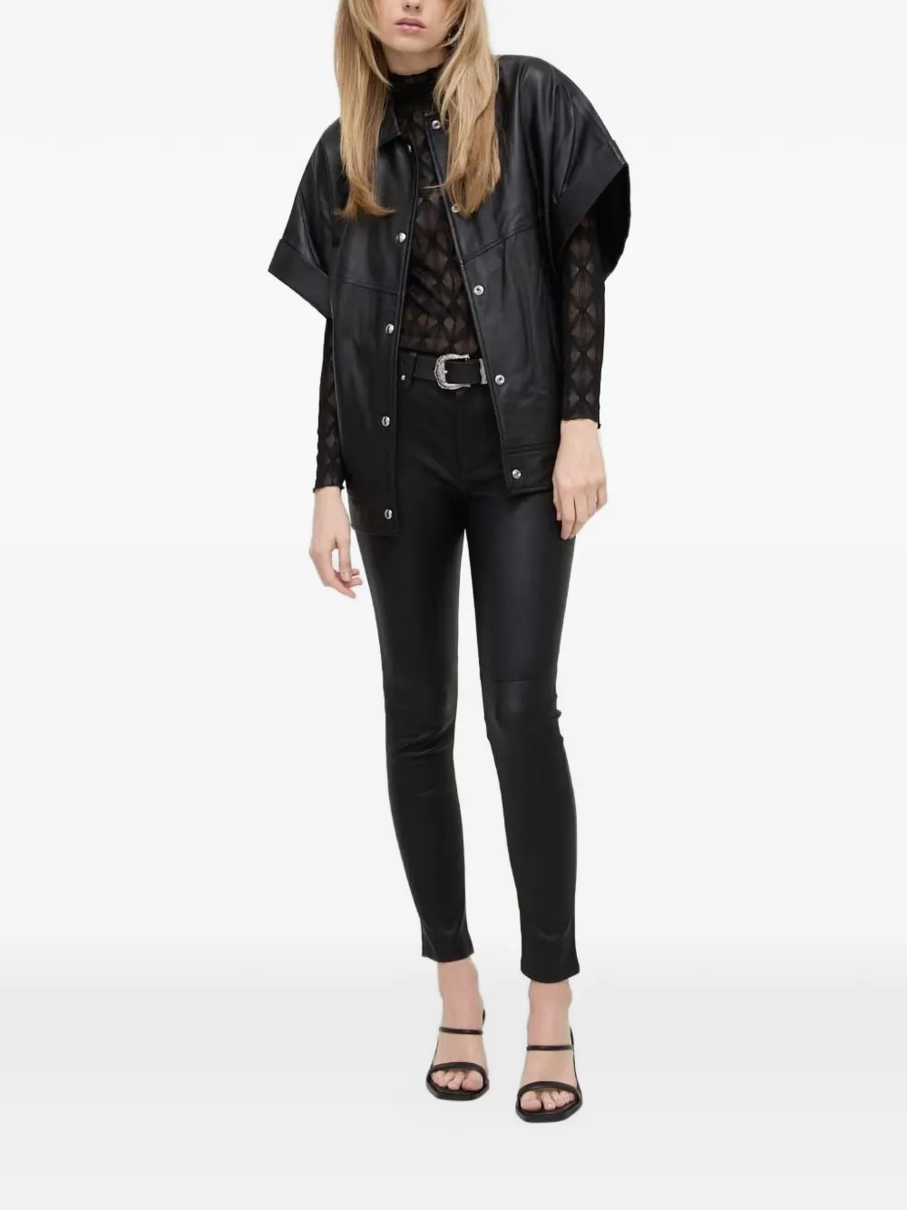 IRO buttoned short-sleeve shirt Zwart
