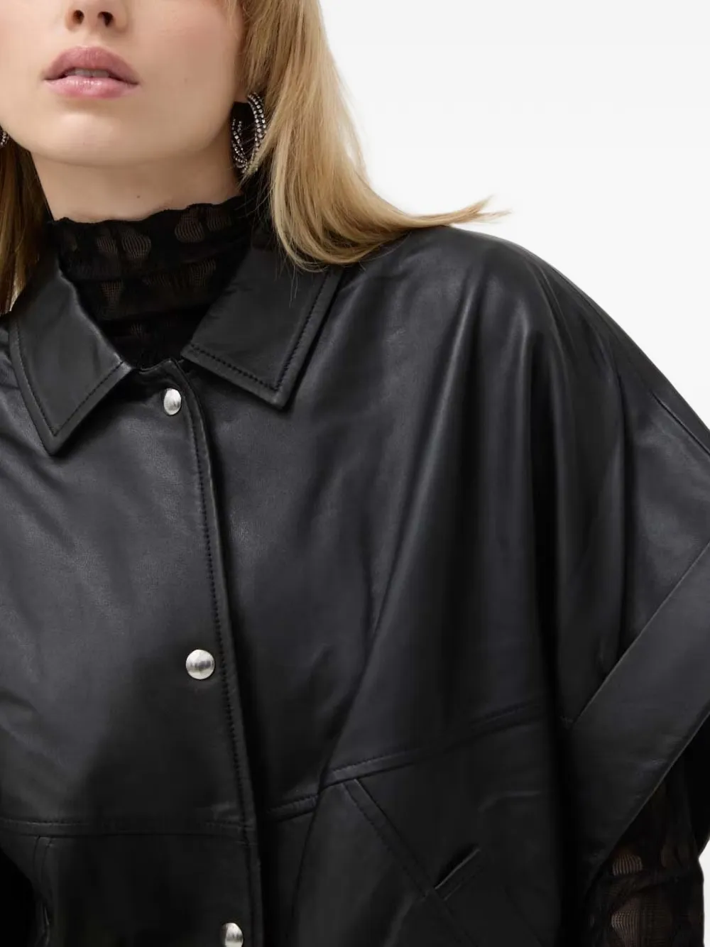 IRO buttoned short-sleeve shirt Zwart