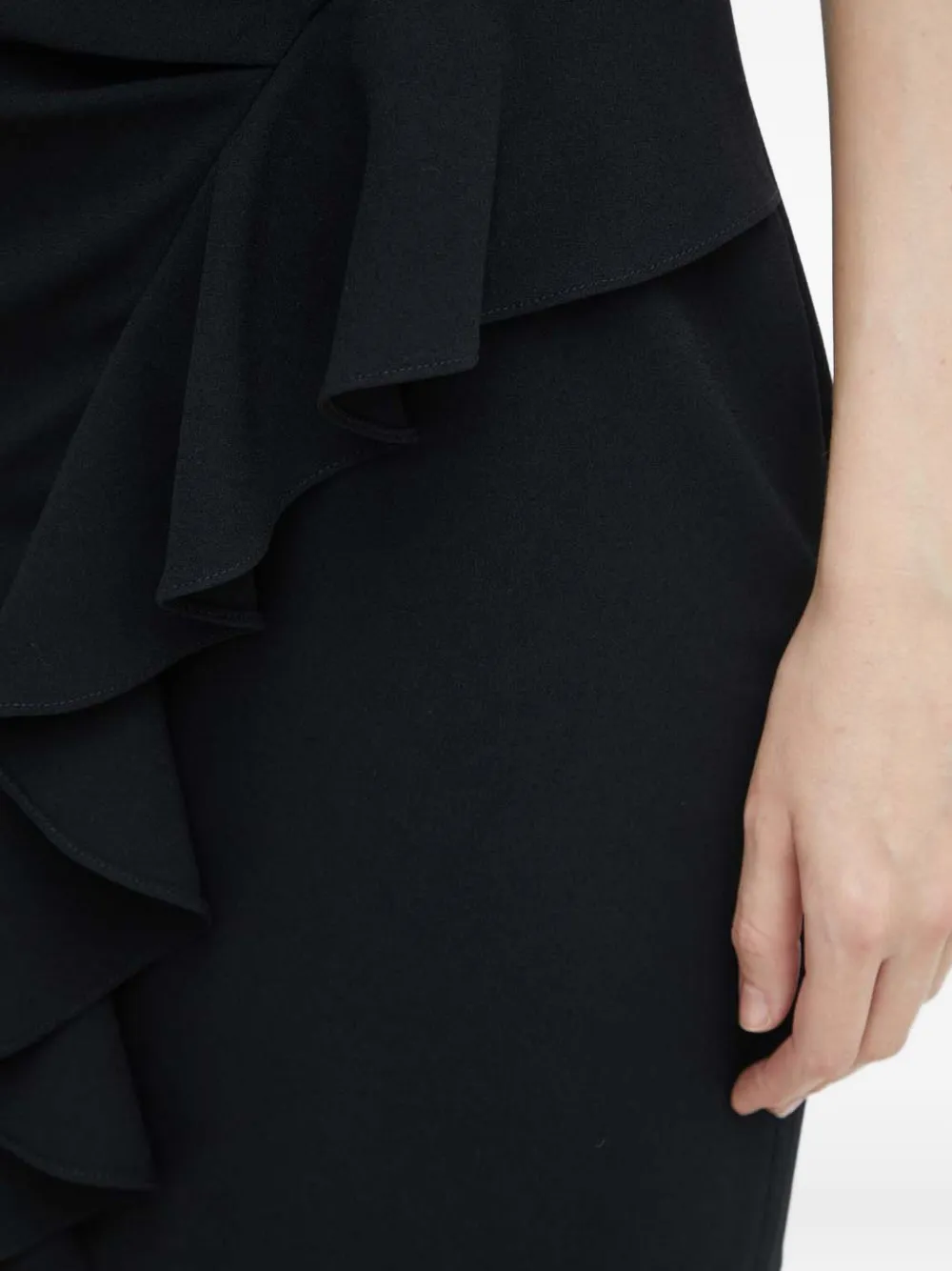Iro Kami Ruffled One-shoulder Mini Dress In Black