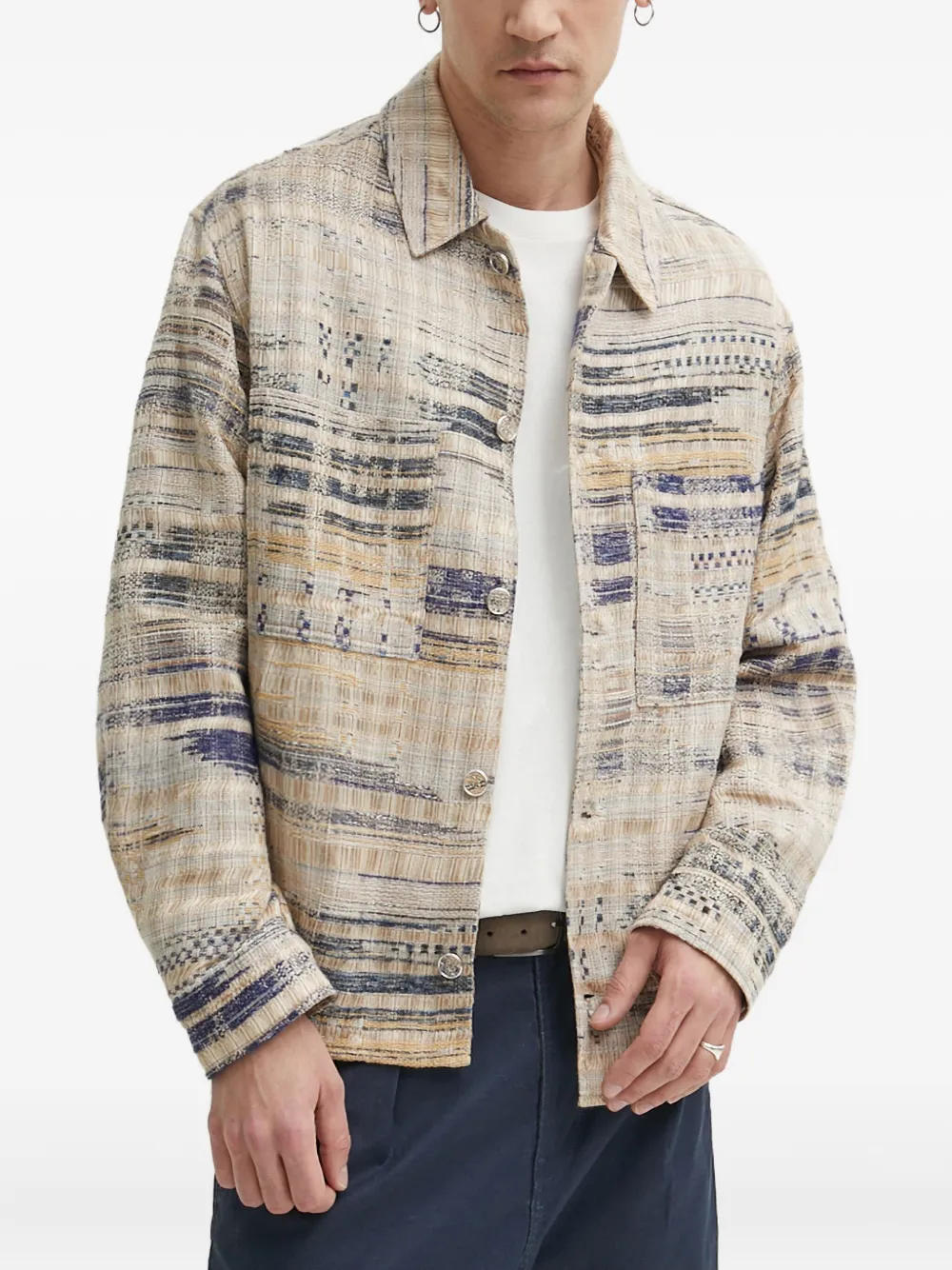 IRO Oliver button-up patterned jacket | Nude | Image 1