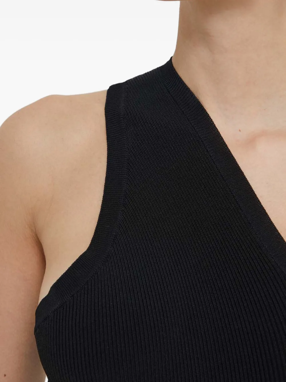 Iro Tuzal One-shoulder Ribbed Mini Dress In Black