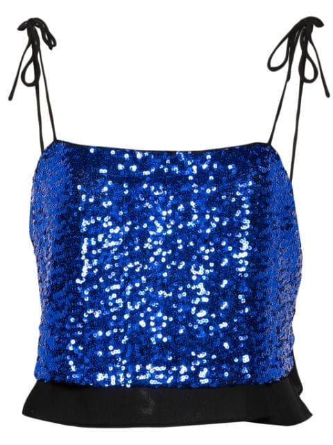 Jovana sequinned crop top