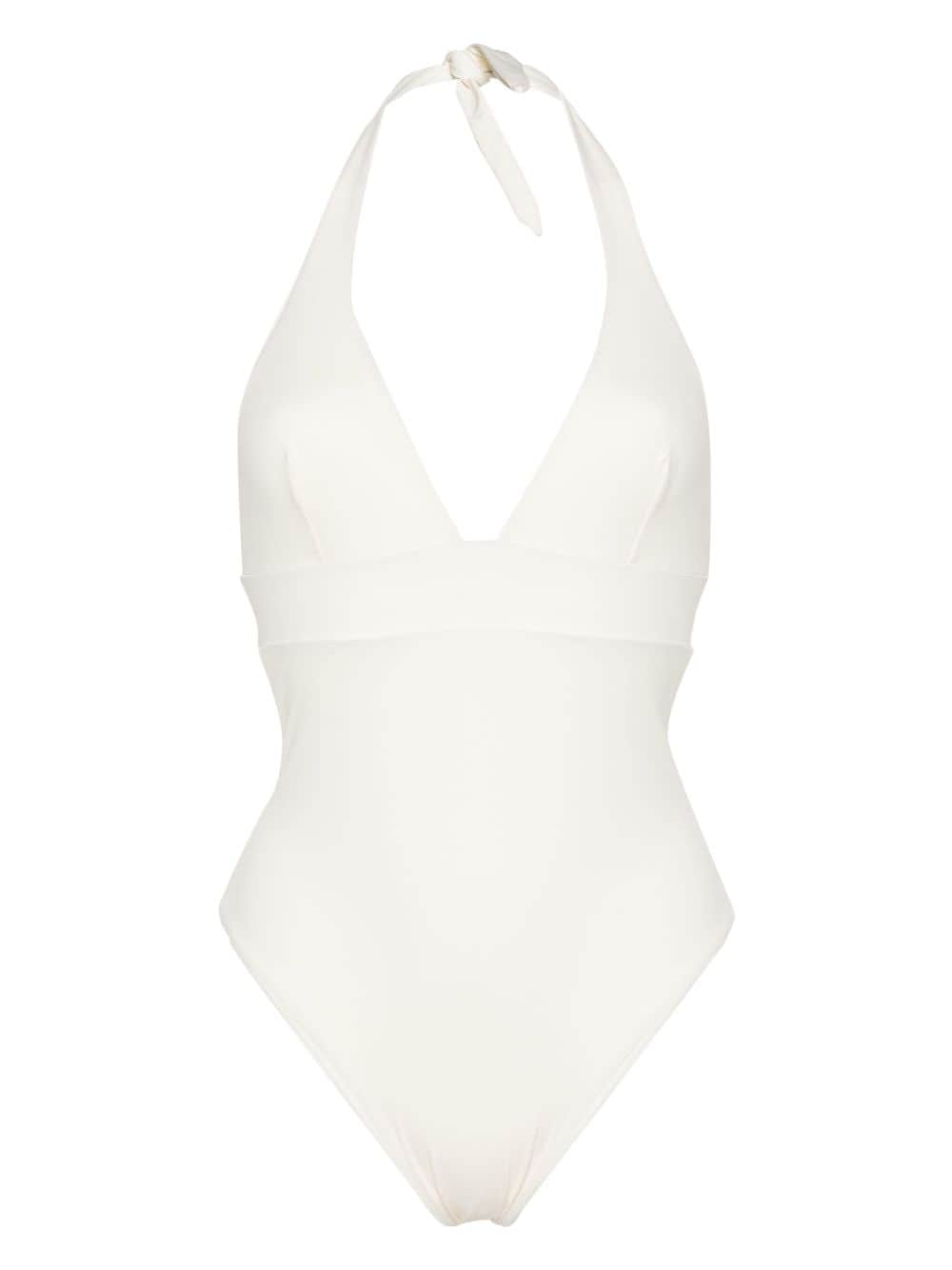 Mc2 Saint Barth Marylin Low-back Swimsuit In Neutrals