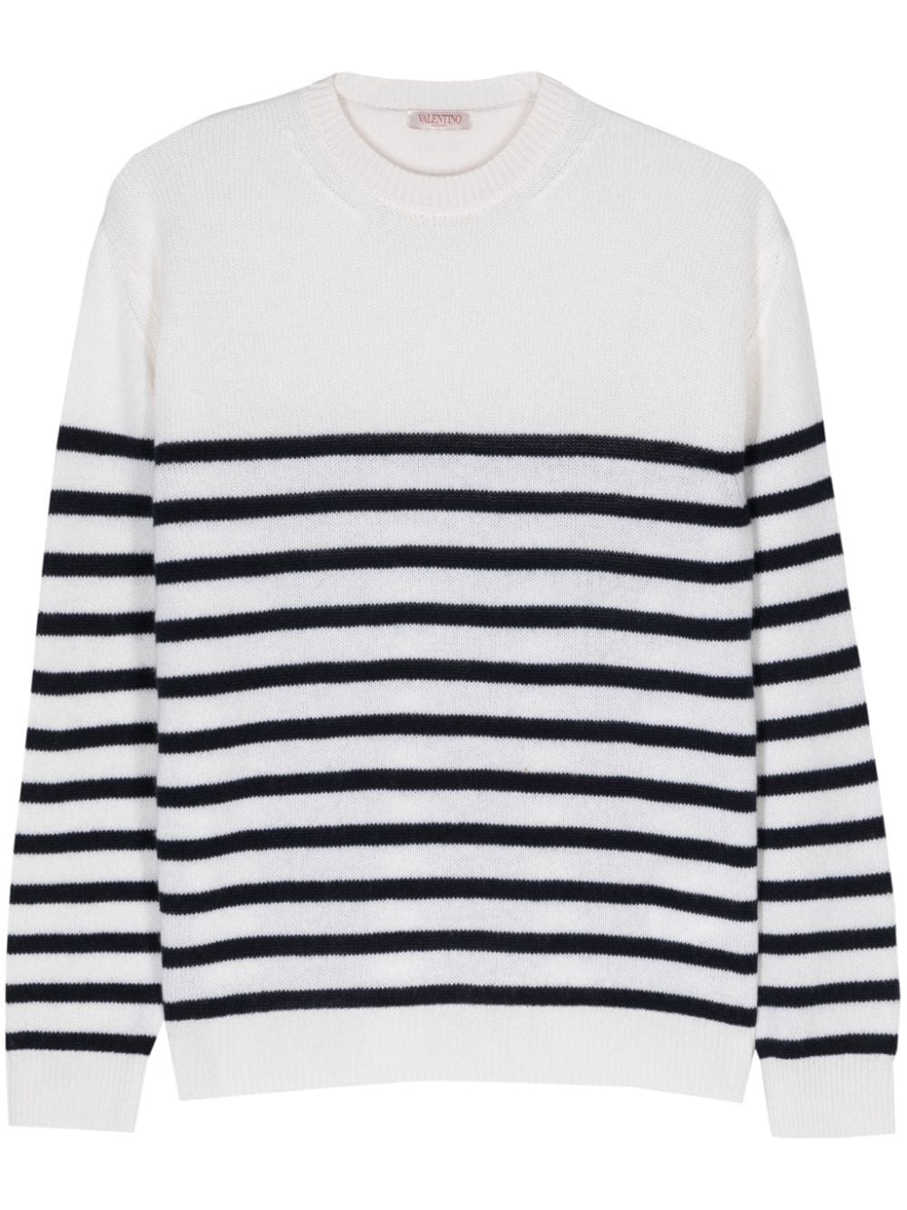 Valentino Striped Cashmere Jumper In White