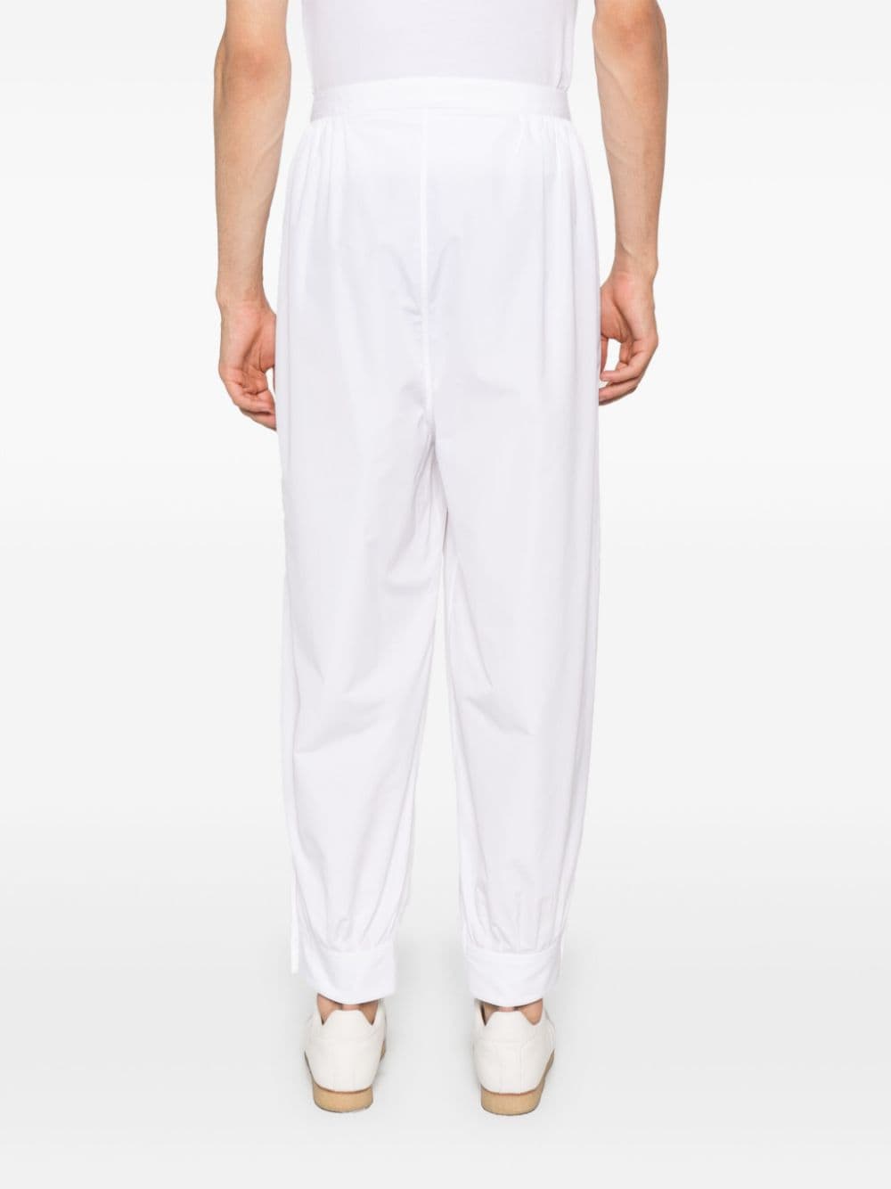 Shop Hed Mayner Poplin Straight-leg Trousers In White