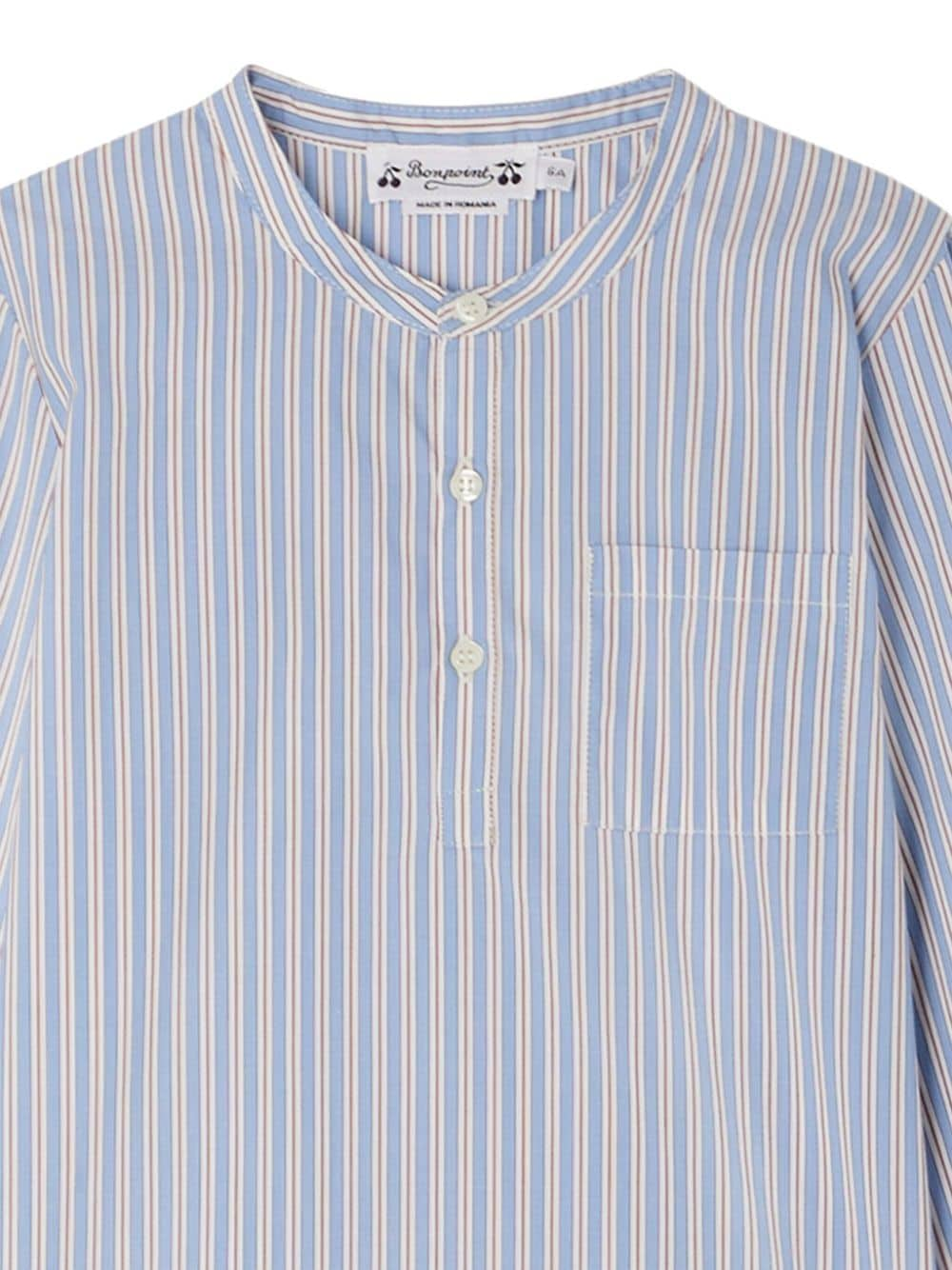 Shop Bonpoint Artiste Striped Shirt In Blue