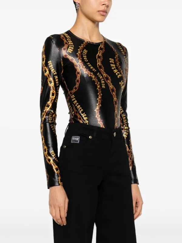 【関税&送料込】Versace Jeans Couture Chain Couture Bodysuit Versace Jeans Couture Chain Couture Bodysuit | Black