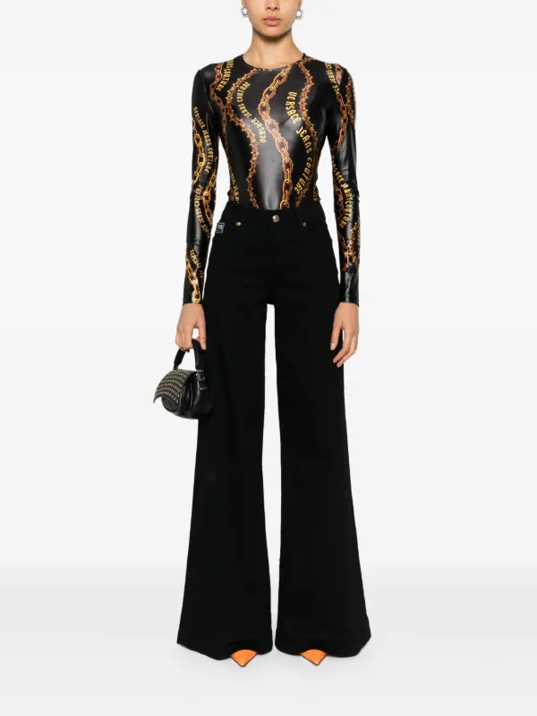 Versace Jeans Couture Chain Couture Bodysuit | Black