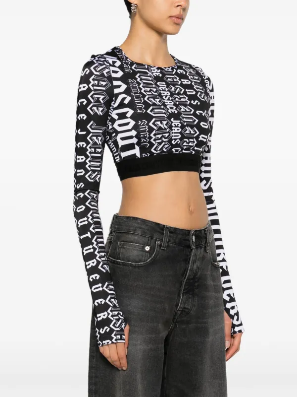 ヴェルサーチェ・ジーンズ・クチュール　ロゴ　クロップドトップ Versace Jeans Couture ヴェルサーチェ・ジーンズ・クチュール