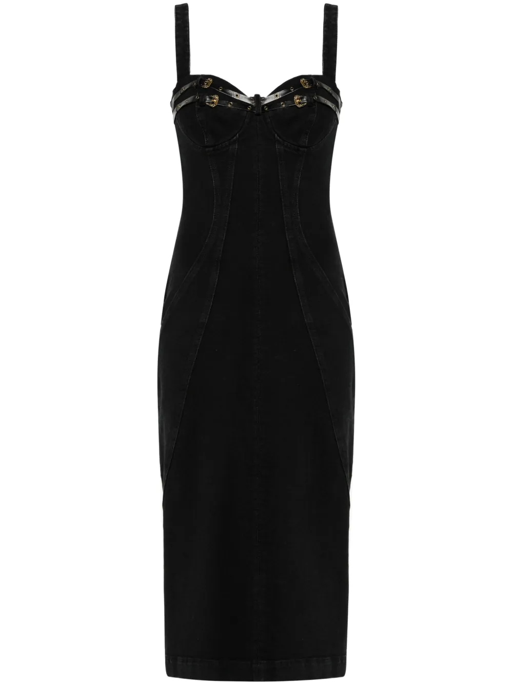 Versace Jeans Couture bucked-belts denim midi dress Women