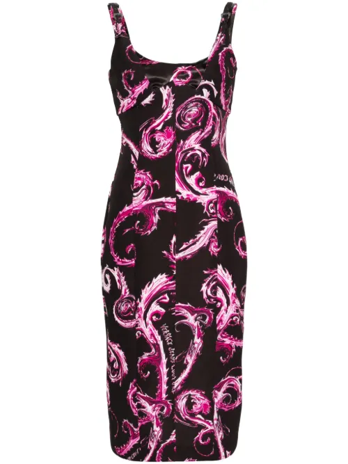 Robe mi-longue à imprimé Chromo Couture - Versace Jeans Couture - Modalova