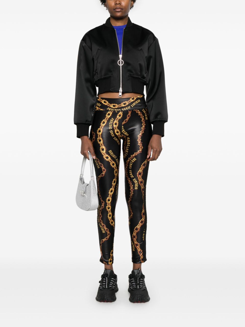Versace Jeans Couture Geruite legging - Zwart
