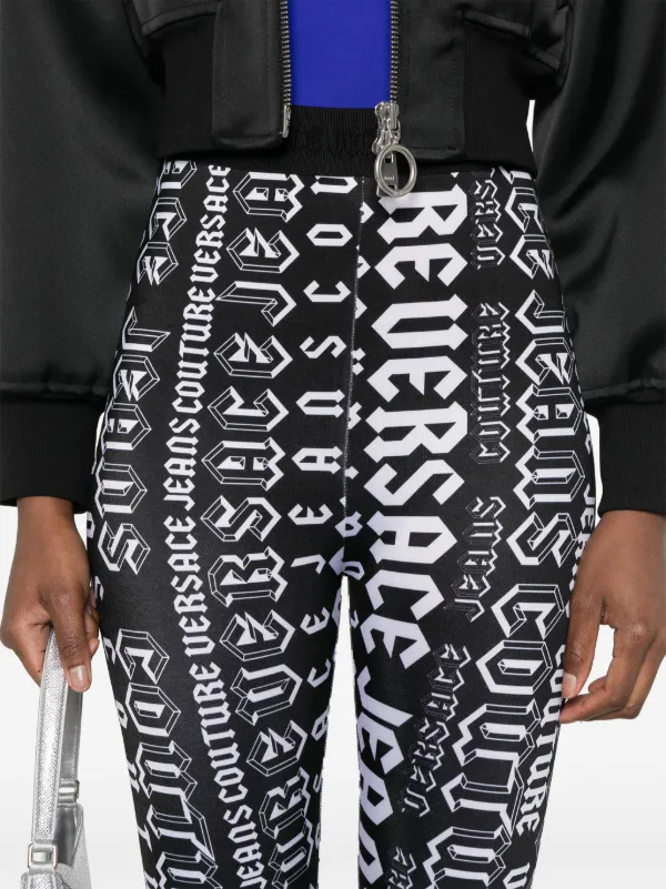 Versace Jeans Couture logo-print Leggings | Black | FARFETCH