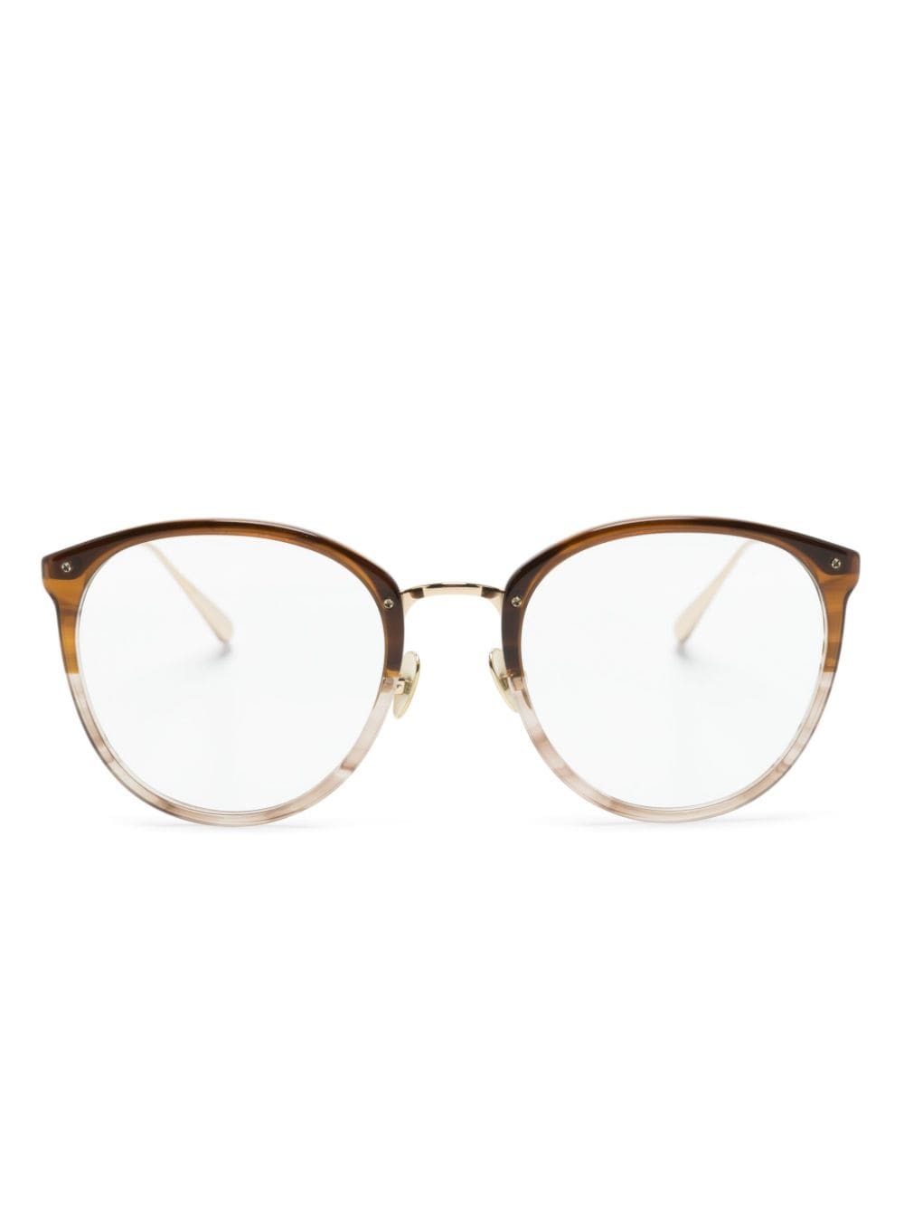 Linda Farrow Calthorpe Oval-frame Glasses In Brown