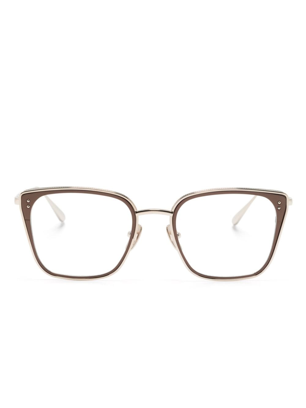 Linda Farrow Hans Cat-eye Glasses In Gold