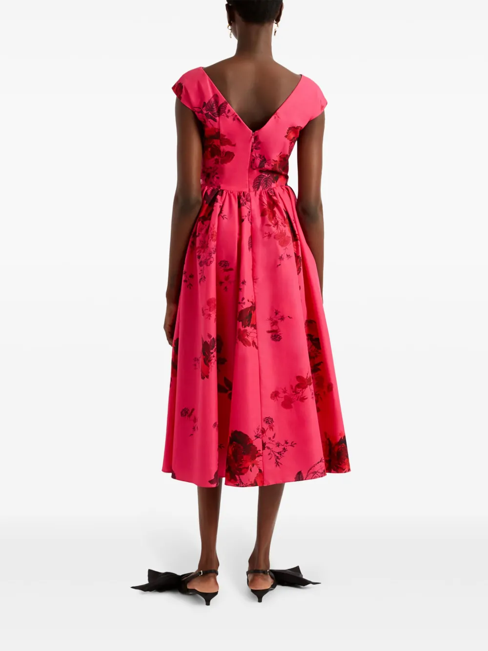 ERDEM Midi-jurk met bloemenprint Roze