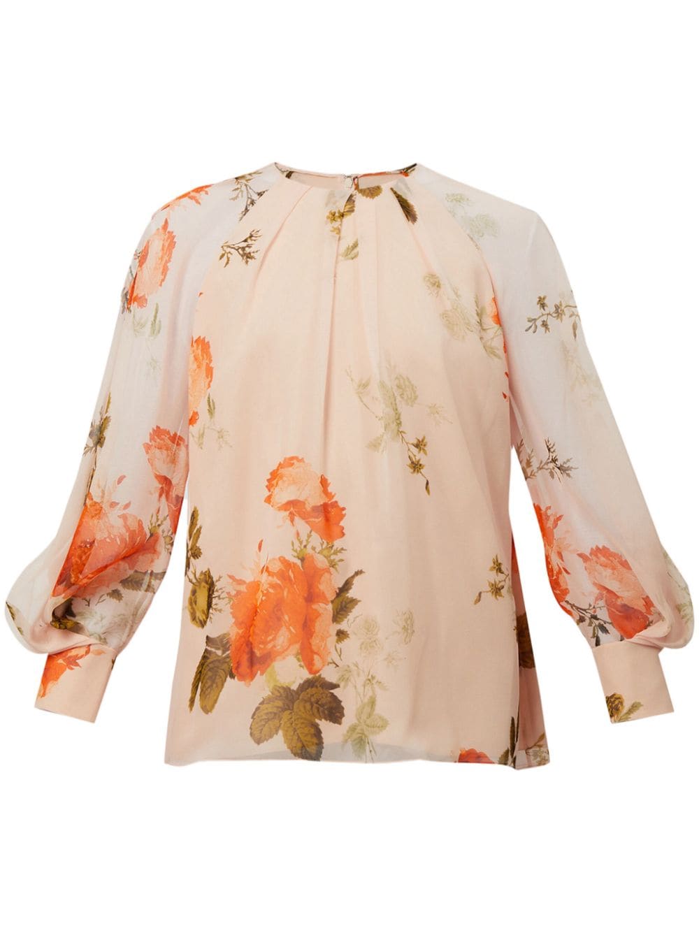 ERDEM floral-print silk blouse Roze