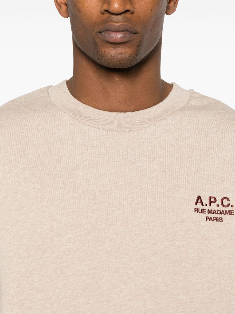 Shop Apc Logo-embroidered Sweatshirt In Nude