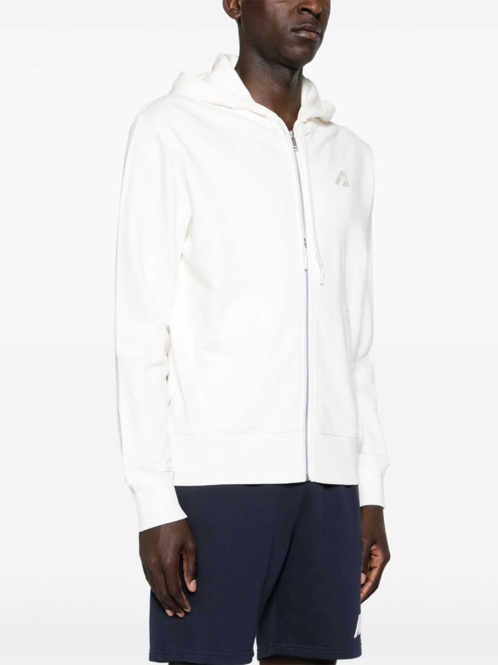 Shop Autry Logo-embroidered Cotton Hoodie In White