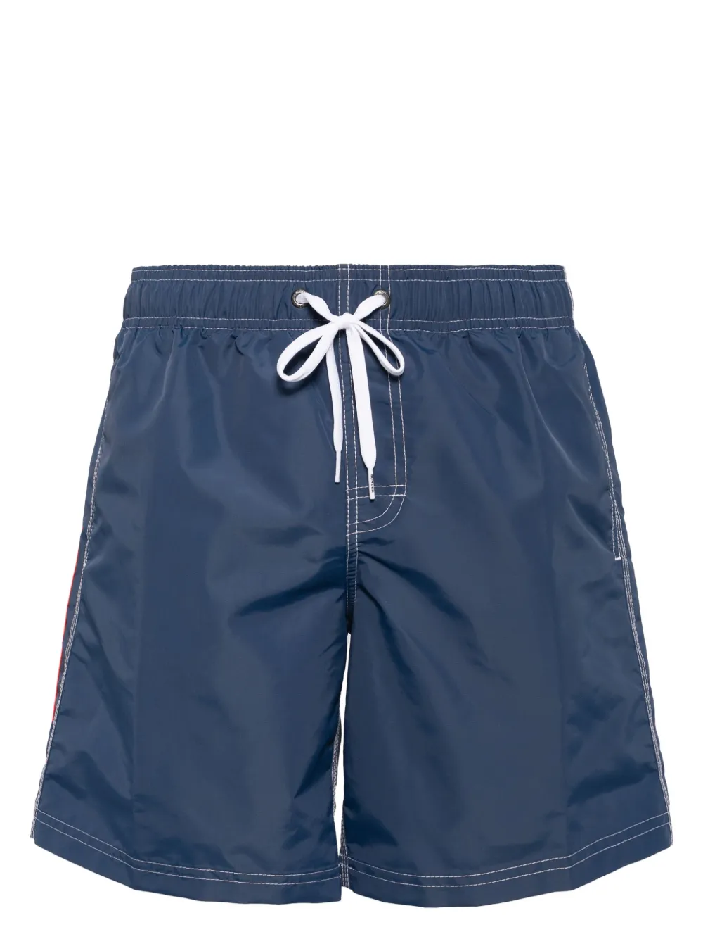 Sundek Stripe-detail Swim Shorts In 蓝色