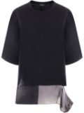 Undercover sheer-panelling drop-shoulder T-shirt - Black