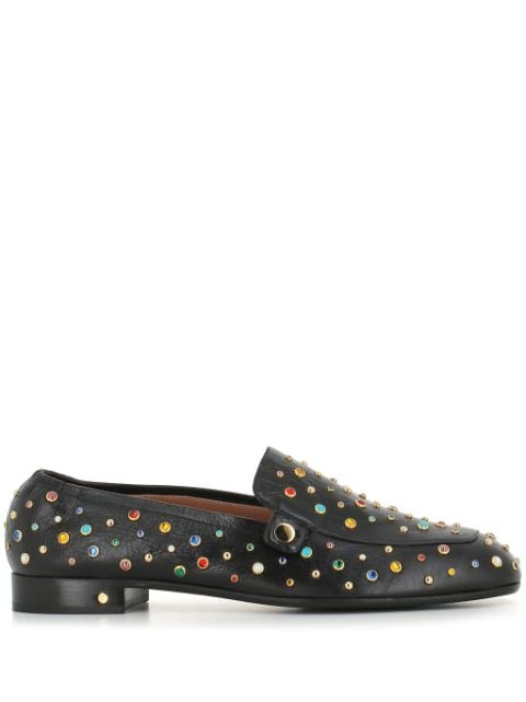 Laurence Dacade crystal-embellished leather loafers