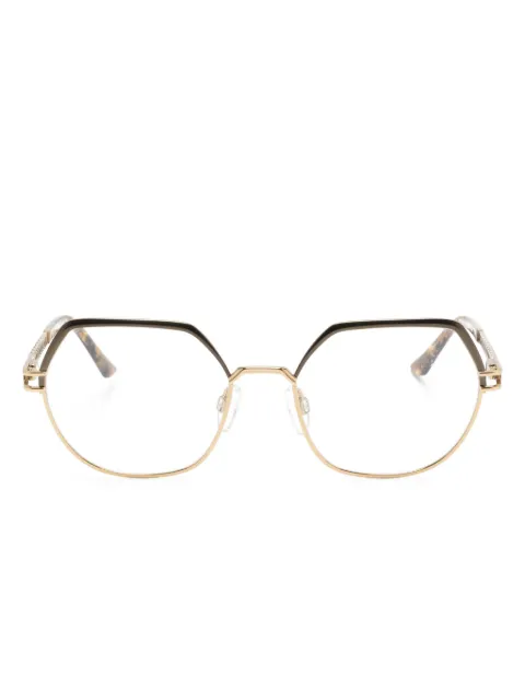 Cazal perforated-detailing oval-frame glasses