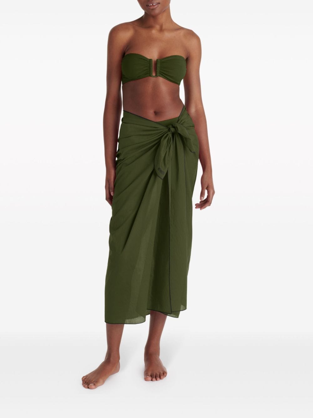 Shop Eres Cabine Cotton Sarong In Green