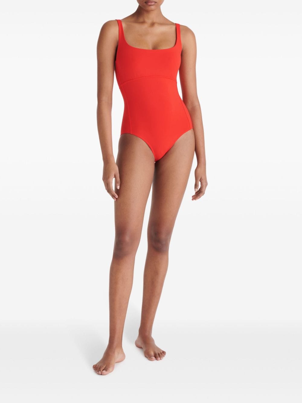 Shop Eres Arnaque Square-neck Swimsuit In Red