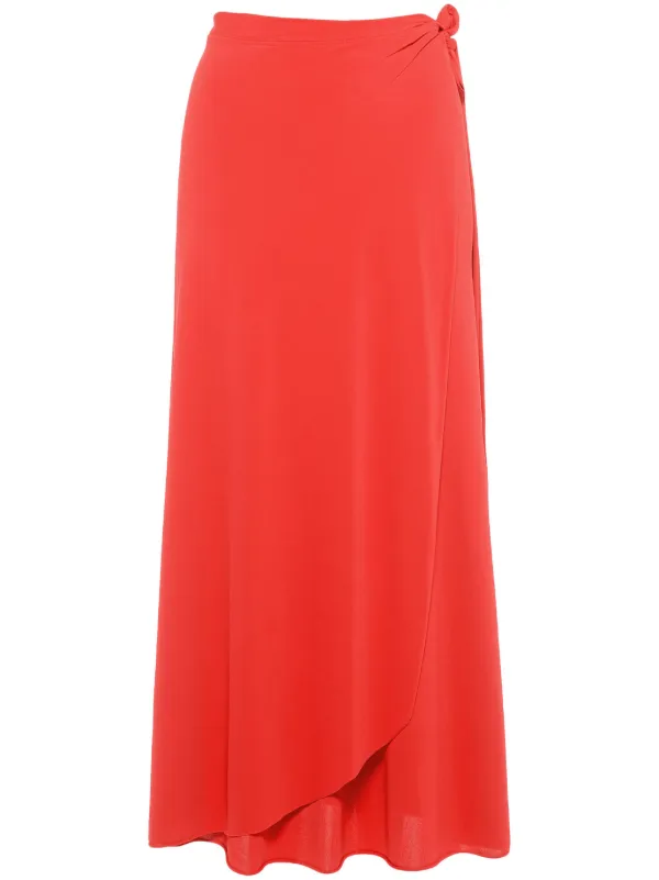 Eres Julieta Draped Midi Skirt in Red