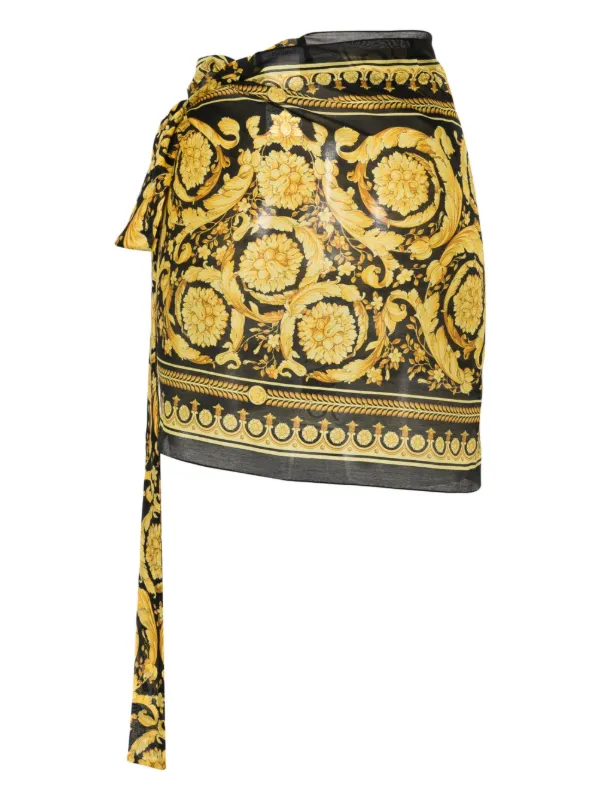 Versace Barocco Beach cover-up Black FARFETCH