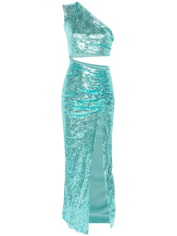 amen sequin dress Amen Sheer Sequin Embellished Dress in White