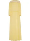 Adam Lippes embroidered-yoke silk-chiffon maxi dress - Yellow