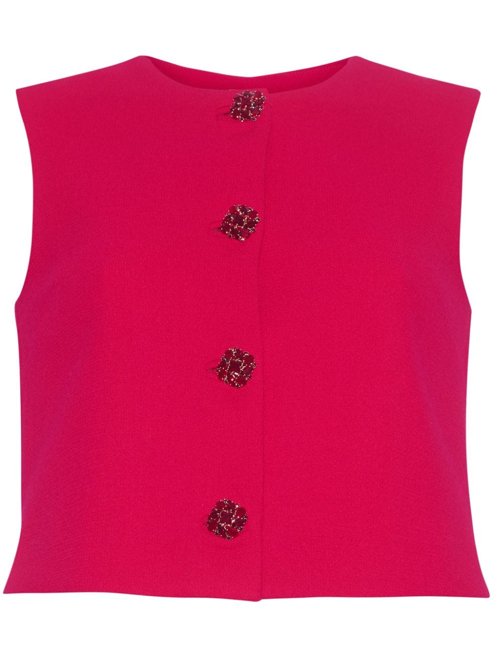 Adam Lippes Remo Crystal-buttons Vest In Pink