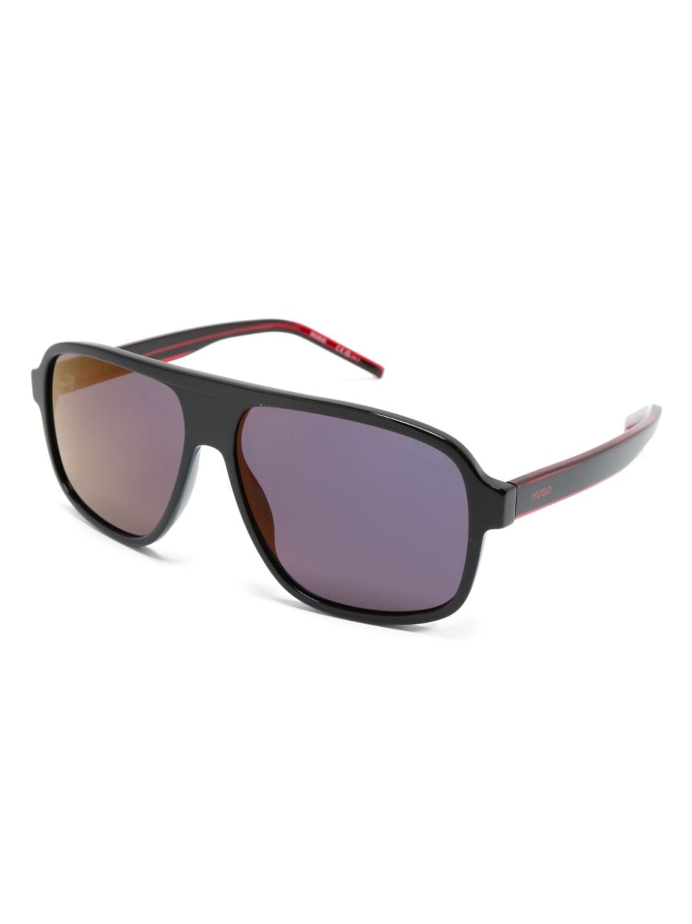 Shop Hugo Pilot-frame Sunglasses In Black