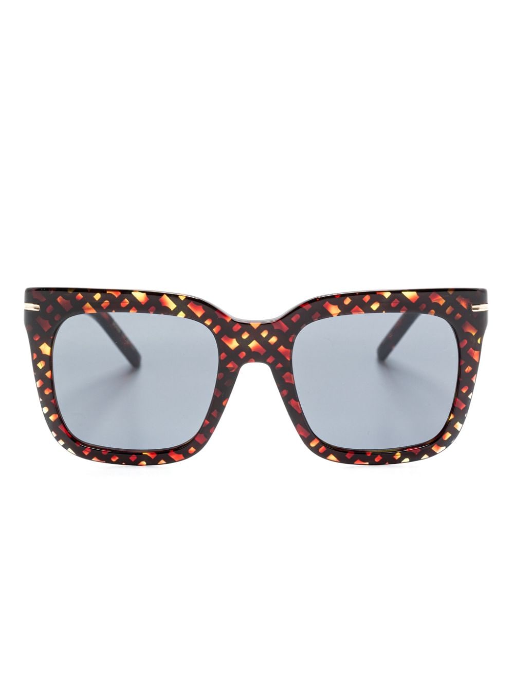 Hugo Boss Monogram-pattern Square-frame Sunglasses In Multi