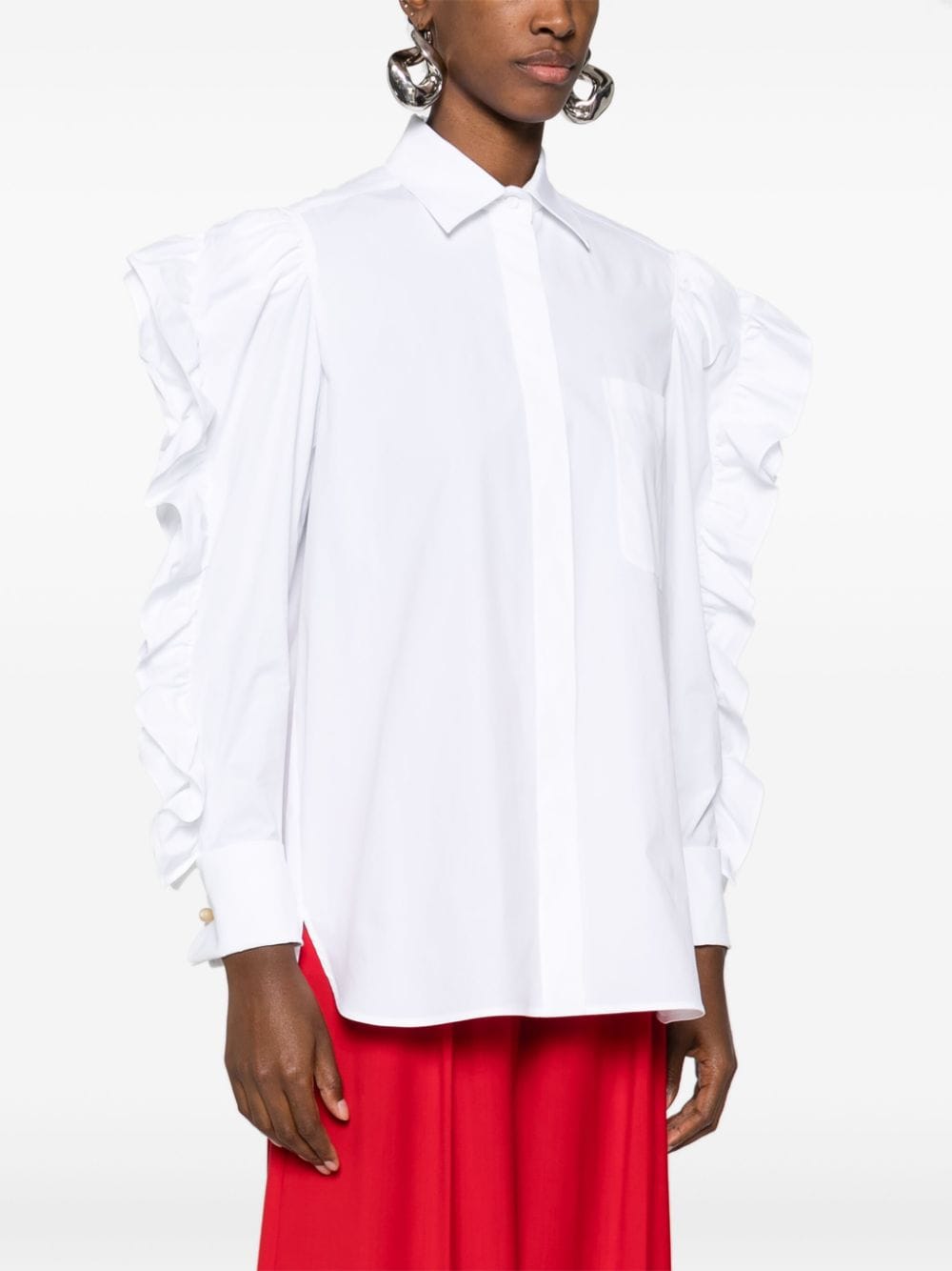 Shop Max Mara Pleiadi Ruffle-detail Shirt In White