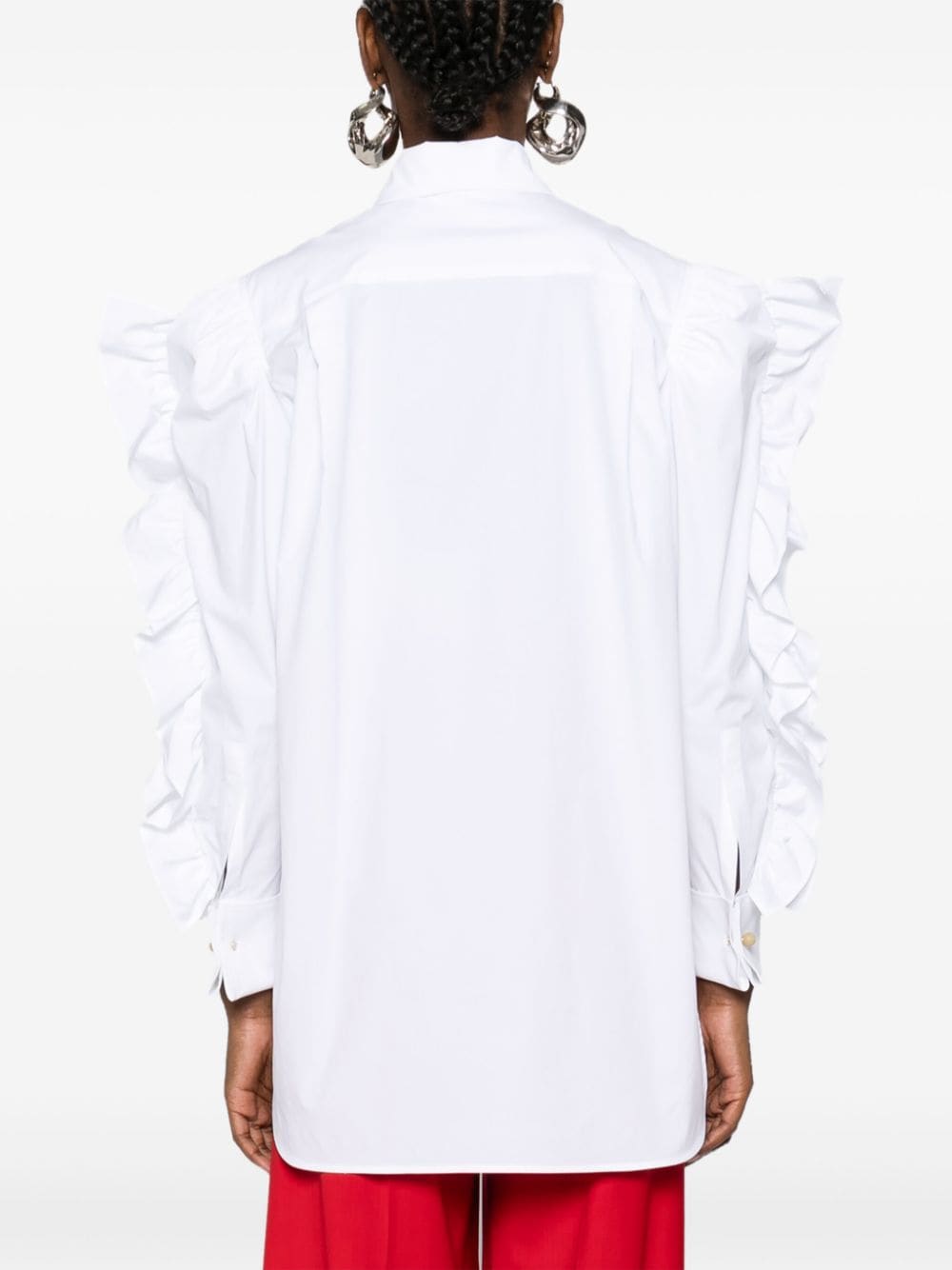 Shop Max Mara Pleiadi Ruffle-detail Shirt In White