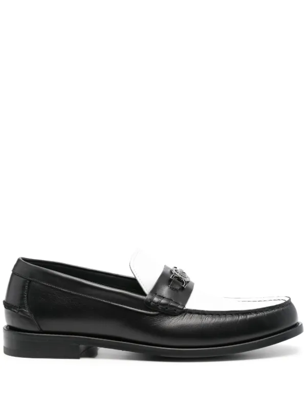 Versace Medusa-plaque Colourblock Loafers in Black
