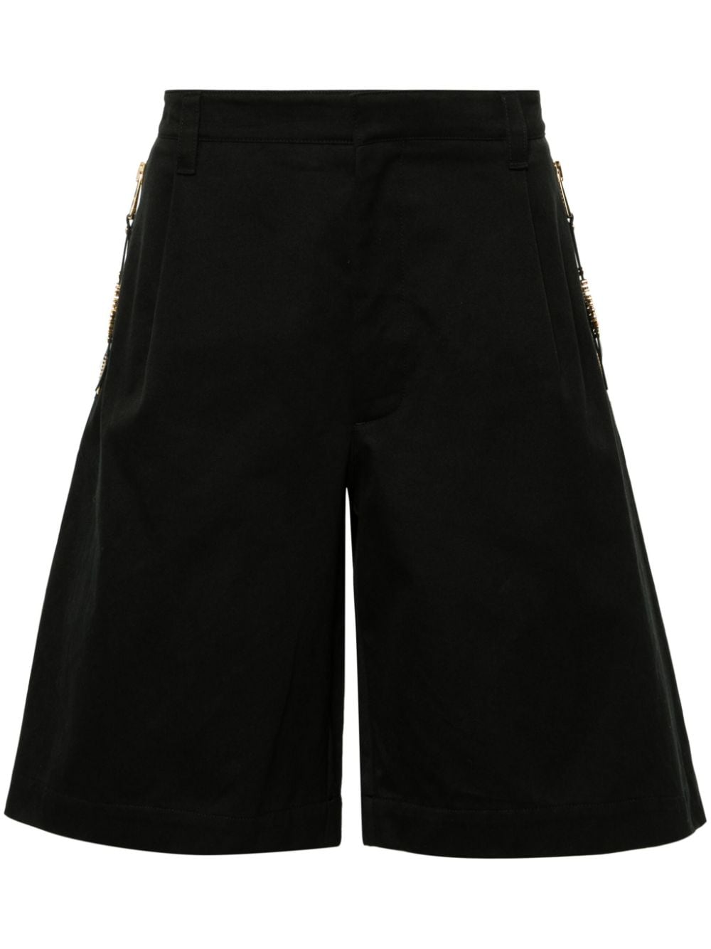 Moschino Twill shorts met logo Zwart