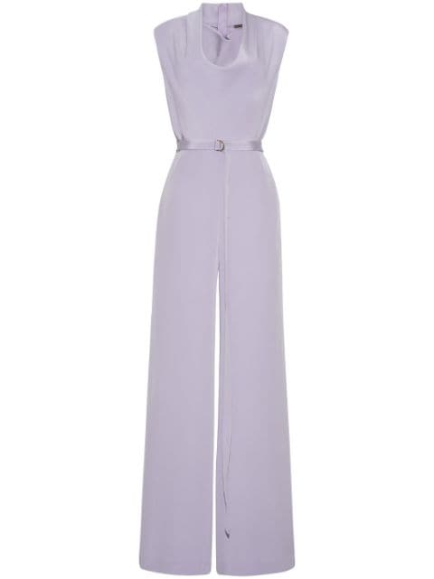 Adam Lippes Blythe silk-crepe belted jumpsuit