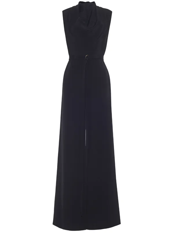 Adam Lippes Blythe Silk Jumpsuit in Black