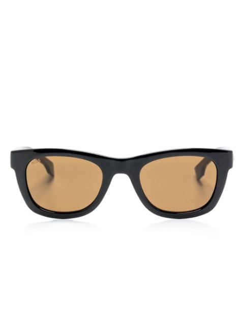 BOSS logo-embossed square-frame sunglasses